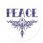 Blue Tattoo Peace Art stickers