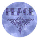 Blue Tattoo Peace Art Round Stickers