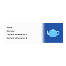Blue Teapot on Navy Background. Business Cards