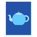 Blue Teapot on Navy Background. postcards
