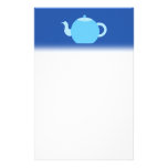 Blue Teapot on Navy Background. stationery