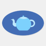 Blue Teapot on Navy Background. stickers