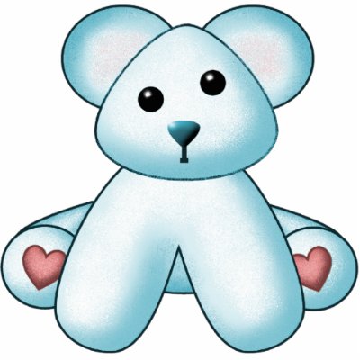 Blue Teddy Bear Wall Sculpture Acrylic Cut Outs by LuraDee
