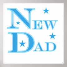 Blue Text New Dad Gifts Poster