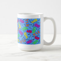 Blue Texting Abbreviations Mug "Text Whiz"