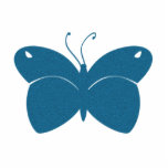Blue Textured Butterfly Photo Cutout