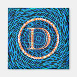 Blue Tidal Spiral Monogram D Magnet