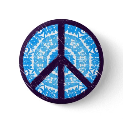 Blue Tie-dye Peace Sign by WorldPeaceSigns