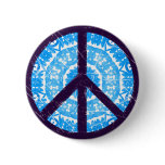 Blue Tie-dye Peace Sign buttons