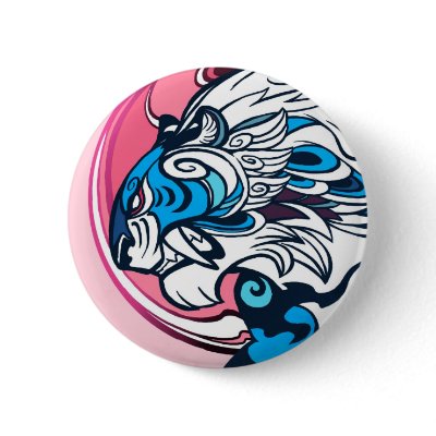 Blue Tiger Pinback Buttons by sandara3