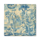 Blue tile fridge magnet