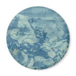 Blue tile with battle scene fridge magnets