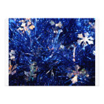 Blue Tinsel Silver stars Christmas Background Custom Invitation