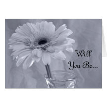 Blue Tinted Daisy Will You Be My Bridesmaid Card
