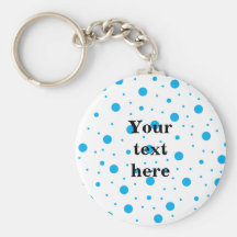 Blue tiny and big polka dots key chain