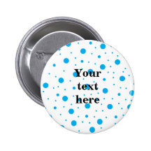 Blue tiny and big polka dots pinback button