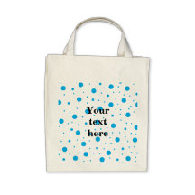 Blue tiny and big polka dots tote bag