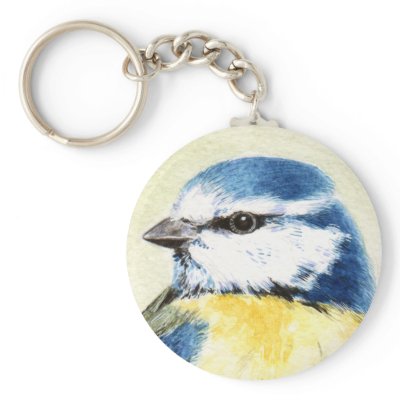 Blue Tit - Bird Keychain by LisaMarieArt