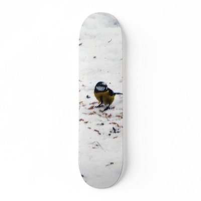 Blue Tit Eating Seed Custom Skate Board by lifesphere
