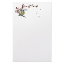 Blue tits vintage stationery