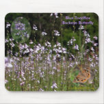 Blue Toadflax, Buckeye Butterfly, Mouse Pad