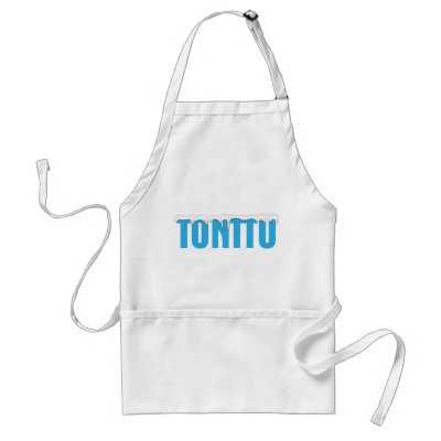 Blue Tonttu Apron by Madinagoodway