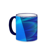 Blue Trace Fractal Coffee Mug