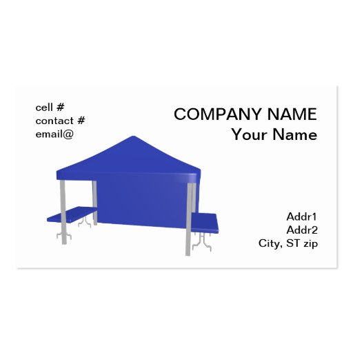 Blue trade show tent business cards Zazzle