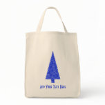 Blue Tree. Fir Evergreen Christmas Tree. Canvas Bag