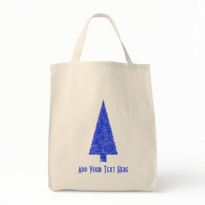 Blue Tree. Fir Evergreen Christmas Tree. Canvas Bag by Graphics_By_Metarla
