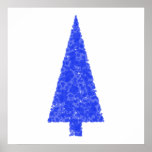 Blue Tree. Fir Evergreen Christmas Tree. Custom posters