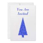 Blue Tree. Fir Evergreen Christmas Tree. Custom Invite