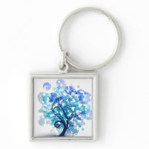 Blue Tree Key Chain