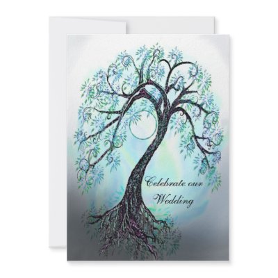 Blue Tree of Life Wedding Invitation by AutumnRoseMDS