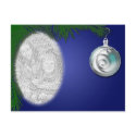 Blue Tree Ornament Photo Frame postcards