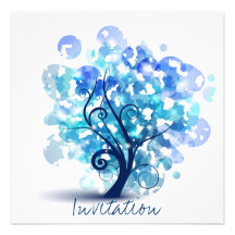 Blue Tree Personalised Invitation