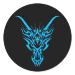 Blue Tribal Dragon Sticker