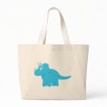 Blue Triceratops Dinosaur Canvas Bags