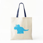 Blue Triceratops Dinosaur Canvas Bags