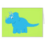 Blue Triceratops Dinosaur Greeting Card