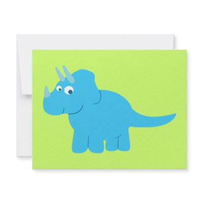 Blue Triceratops Dinosaur Personalized Invite by toxiferous