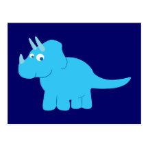 Blue Triceratops Dinosaur Postcards