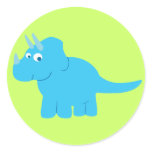 Blue Triceratops Dinosaur Sticker