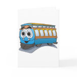Blue Trolley Cartoon cards