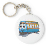Blue Trolley Cartoon Keychains