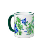 Blue Tropical Fish in Plants mugs