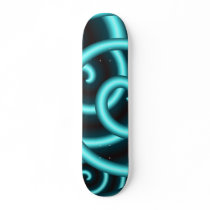 Blue Tube Pattern Skateboard
