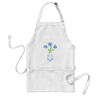 Blue Tulips Apron by floatinglemons