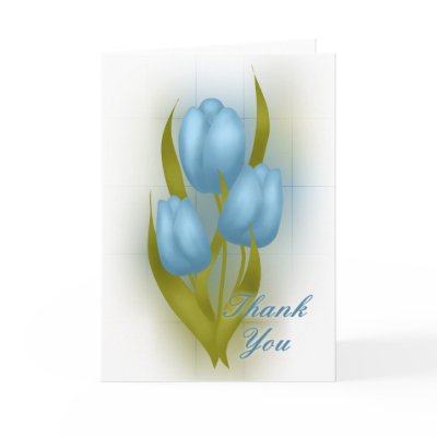 Blue Tulips Thank You Card by AJsGraphics