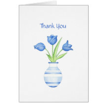 Blue Tulips Thank You Card